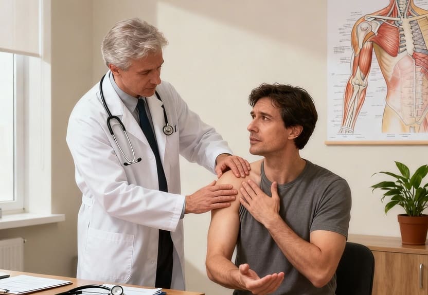 visita ortopedica per dolore alla spalla di notte